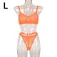 thumbnail image 1 of Encaje sexy conjunto de ropa interior sujetador ropa interior regalo para mujer, naranja fluorescente, L 2 piezas Advancent XX000054-46, 1 of 7
