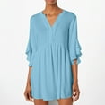 thumbnail image 4 of VEKDONE Fashion Open Collar Ladies Slim Mini Collar Rib Sexy Slim Long Dress Blue XXL, 4 of 4