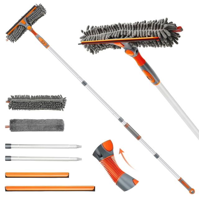 Limpiacristales Eazer de 89 pulgadas, 2 en 1, con barra de extensión