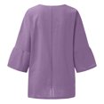 thumbnail image 5 of Womens Summer Tops 2023 3/4 Sleeve Crewneck Plain Blouses Dressy Casual Loose Fit Comfy Womens Fashion Tshirts Shirts, 5 of 6