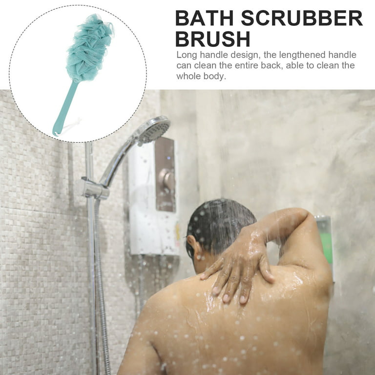 Bath Scrubber Brush Long Handle Shower Body Sponges Back Nylon Mesh Brush  for Utility Bathroom Accessories for Men and Women (Random Color) 