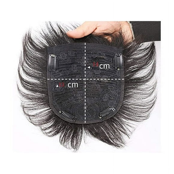 Human Wig Hair Topper Toupee Clip Hairpiece Lace Top Wig for Men Natural black_13x14