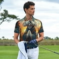thumbnail image 3 of Sikiie Sunset Meditating Bichon Frise Print Men's Short-sleeved POLO Shirts, Button-down Shirts and T-shirts are Suitable for Vacation, Leisure and Business-Small, 3 of 6