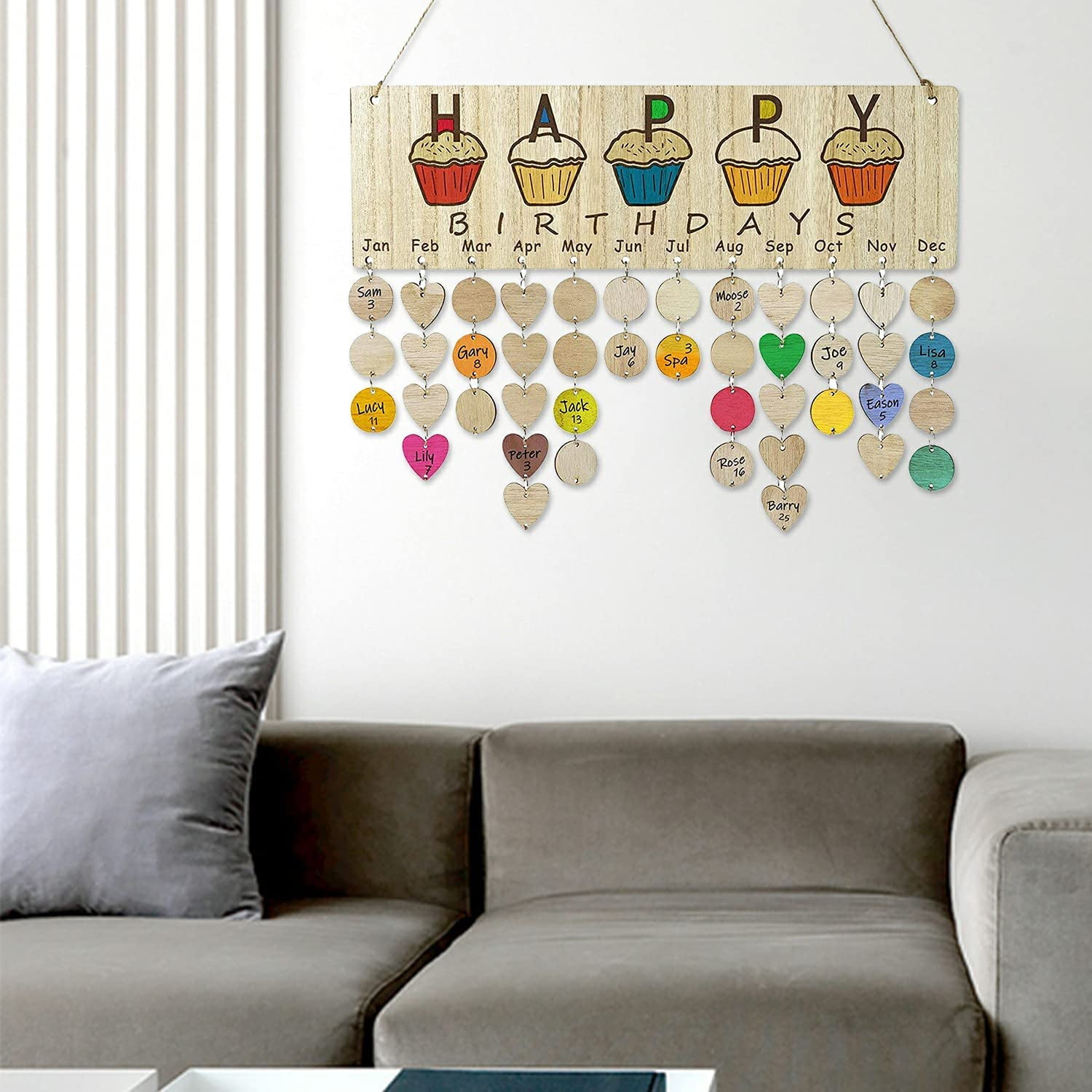 Wooden Family Birthday Reminder Calendar Board Wooden Family Birthday Reminder Calendar Board