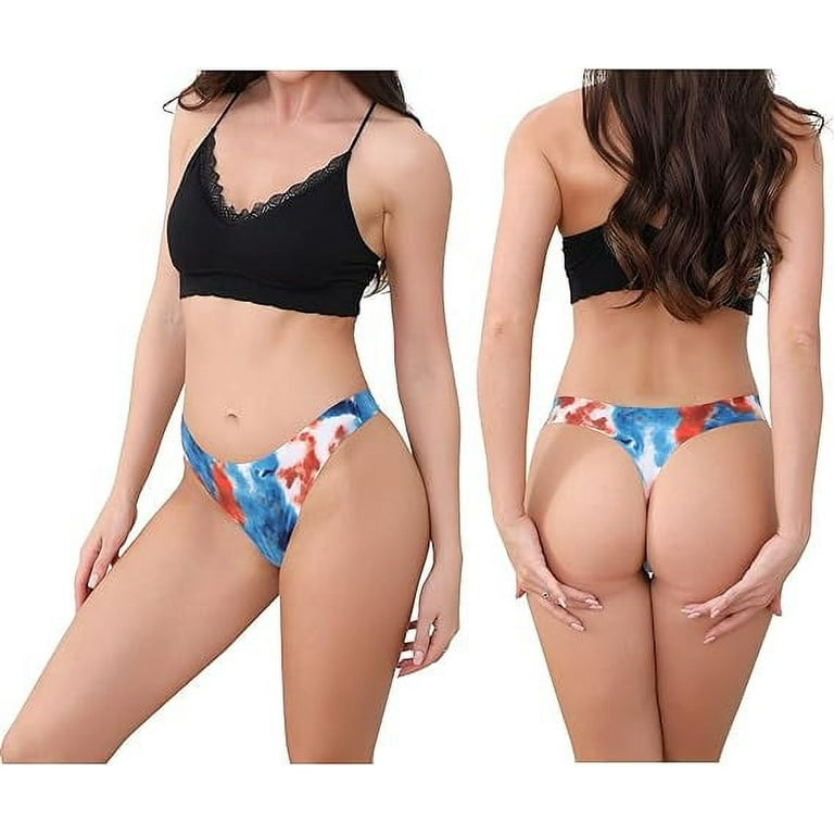 LEVAO Women Seamless Thongs No Show Panties VPL-Free Underwear Sexy  G-String Panties 6 Pack S-XL 