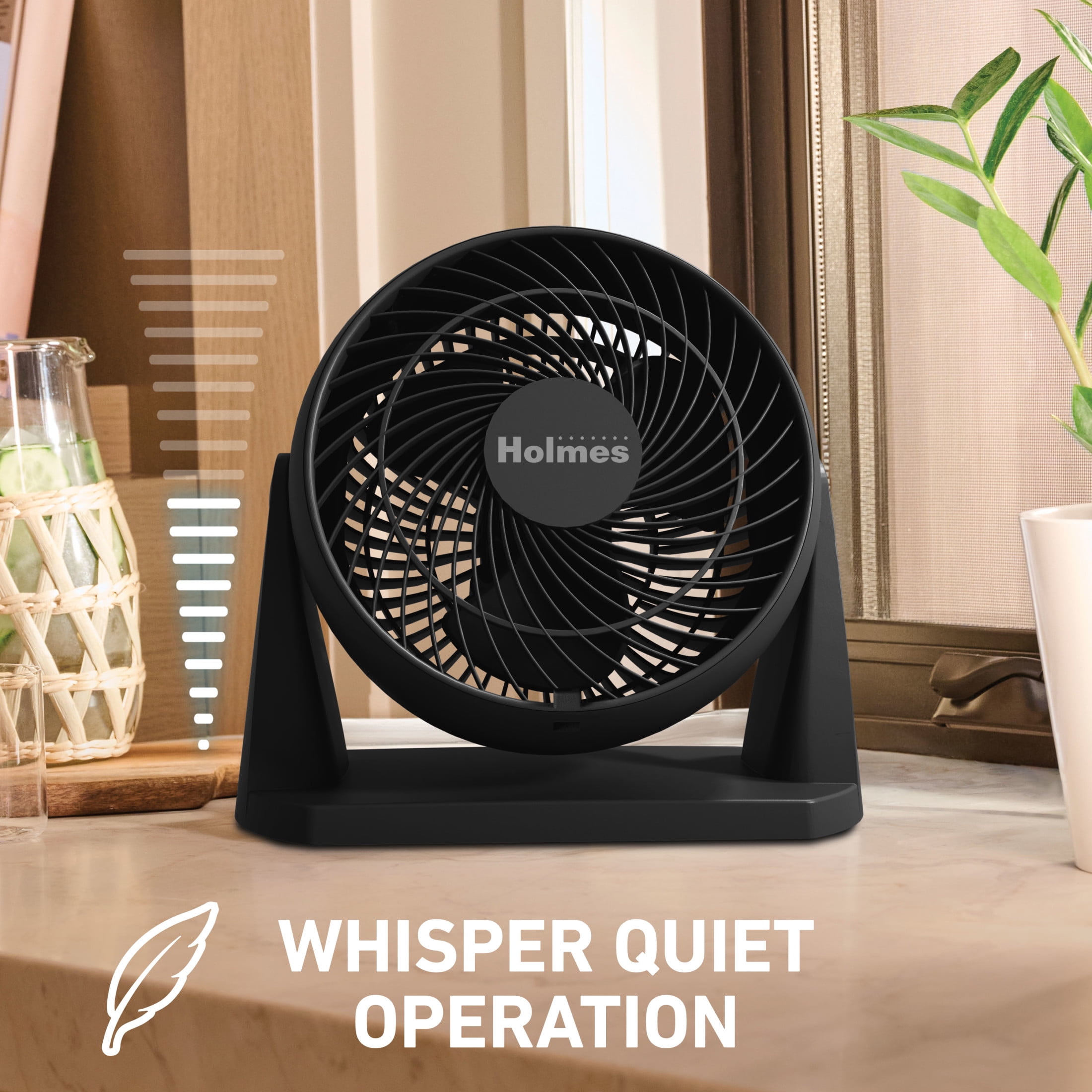 Holmes Blizzard 8 Inch Air Circulator Fan 3 Speed High Velocity Table Desk Fan Black