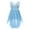 Light Blue, variant on YiZYiF Kids Girls Chiffon Lace Floral Birthday Party Dress High Low Hem Wedding Dress with Silky Sash