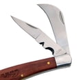 thumbnail image 4 of SZCO 4" Wood 2-Blade Pruning Knife, Dual Stainless Steel Blades with Etched Wood Handle, Classic Folding Utility Tool, 4 of 4