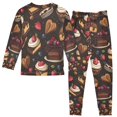 thumbnail image 2 of FORMRS Long Sleeve Top and Pants Pajama Set for Niños 2-Piece Sleepwear, Sizes 18M-8Y, Chocolate Cakes, 2 of 6