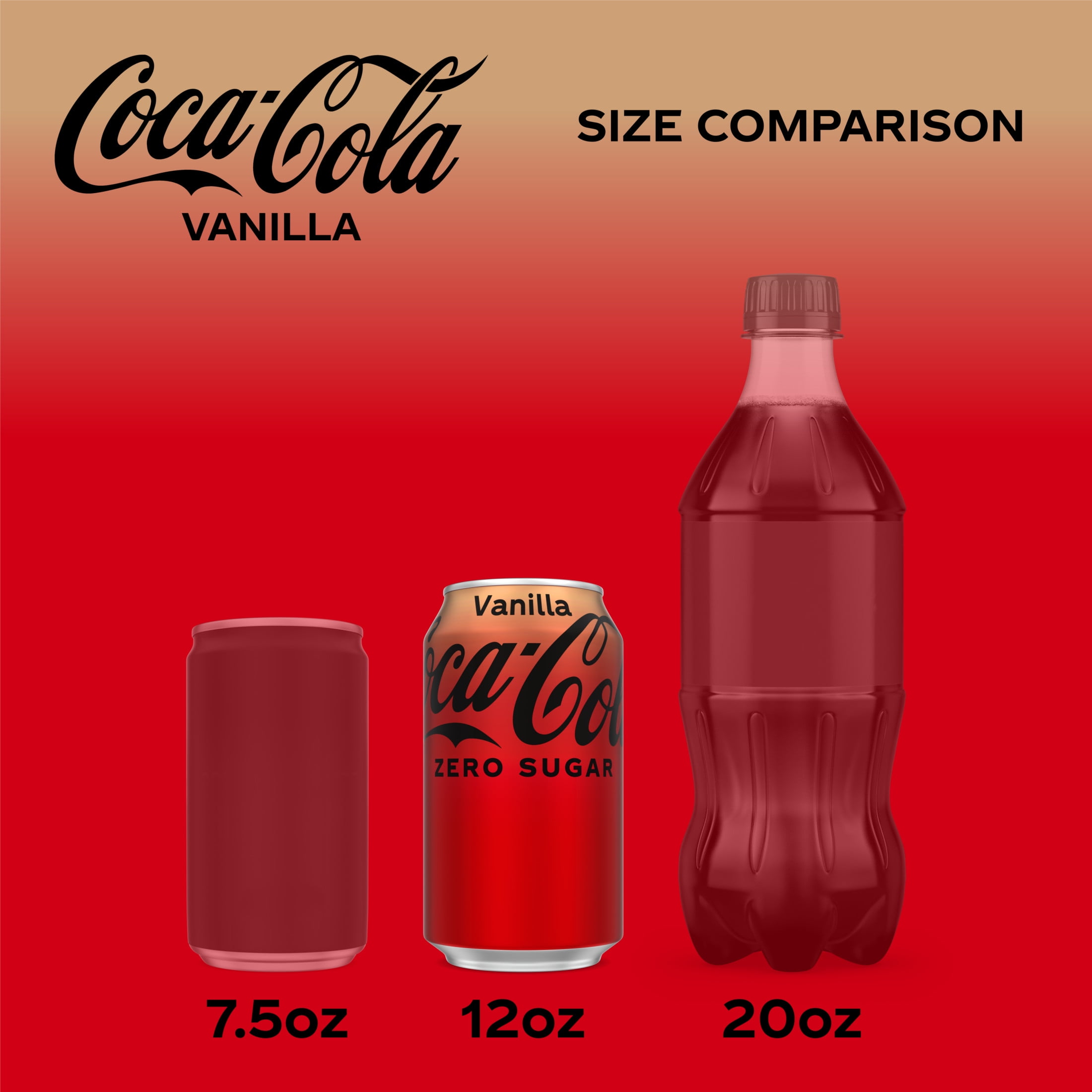 Coca-Cola Zero Sugar Vanilla Soda Pop Fridge Pack Cans, 12 fl oz, 12 Pack