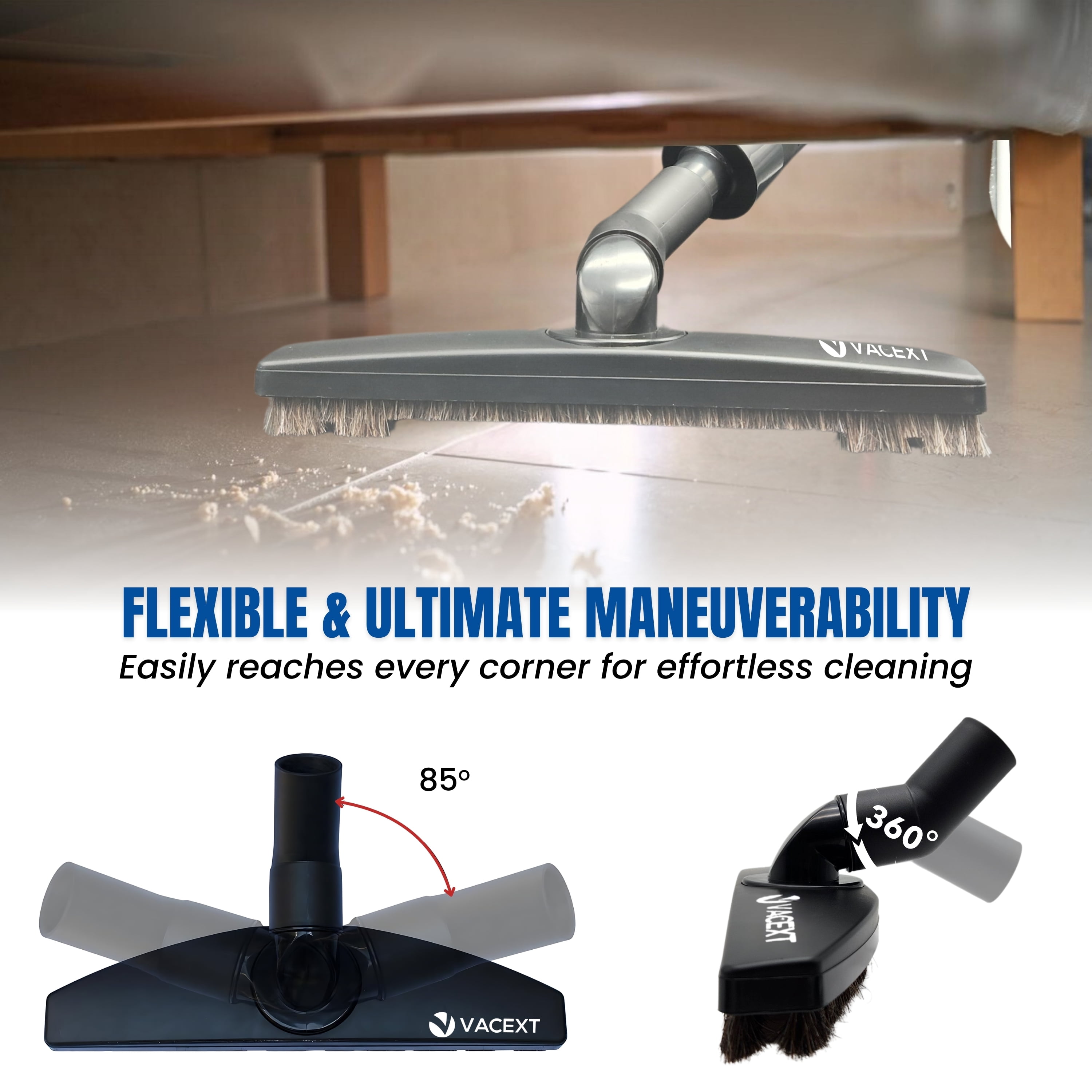 For Shark Rotator NV501 NV500 Series -Upgraded Hardwood Floor Attachment with Horse Hair Soft Bristles & Flexible Brush Head plus Hose Adapter: Work on Low Carpet & Wood/Bare/Tile/Hard Floors