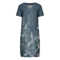 thumbnail image 5 of Robe d'Été Décontractée pour Femme à Manches Courtes, Col en V, à Imprimé Floral, 5 of 5