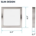 thumbnail image 3 of Luxrite 6 Inch Square LED Flush Mount Light, 15W 1000LM, 5CCT, Dimmable, Brushed Nickel 4-Pack, 3 of 7