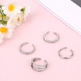 thumbnail image 4 of shiyou-4pcs Adjustable Toe Rings for Women, Open Toe Rings Set Simple CZ Triple Twist Crystal Band Elegant Summer Beach Foot Jewelry, 4 of 4