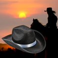 thumbnail image 7 of Segolike Cowgirl Hats Western Cowboy Hat Costume Accessories Decor Wide Brim Breathable Sun Hat Jazz Hat for Men Women Teens Bridal Wedding Concerts Black, 7 of 7