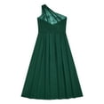 thumbnail image 5 of YONGHS Flower Girls One Shoulder Beaded Chiffon Bridesmaid Romper Dress Wedding Prom Party Gown Green 6, 5 of 6