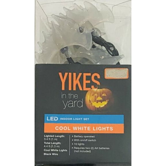 Yikes in the Yard Bats Cool White Mini Lights LED Indoor Set, 10 Lights