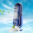 thumbnail image 2 of 2X 720° Flippable Bladeless Tower Fan, Oscillating Silent Fan with 5 Modes,  Efficient for Bedroom  Blue, 2 of 8