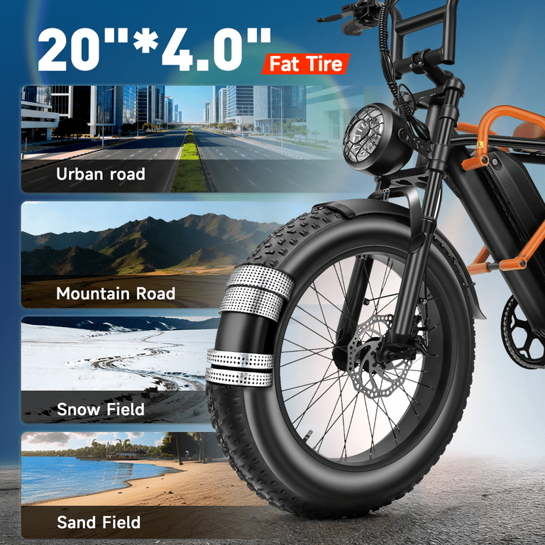 ike electric bicycle 48v 1500w Ihahvc Peak Motor Bike for Adults Up to 80 Miles Ebike 20" x 4 Fat Tire 20Ah Removable Battery Mountain E Bike Commuter Full Suspension Bicycles for APYEAR Electric Bike 1500W Peak