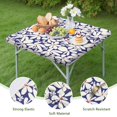 thumbnail image 4 of Waterproof Floral Tablecloth for Square Table, Reusable Elastic Fit Polyester for Indoor and Outdoor, 34x34 Inch, 4 of 5