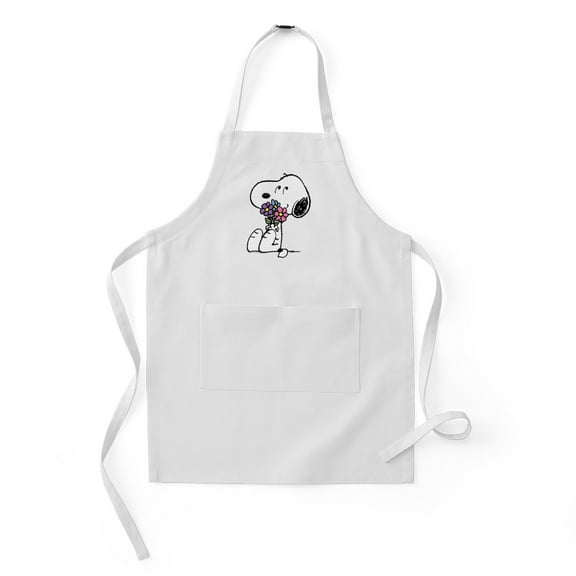 CafePress - Snoopy With A Flower Bouquet - Kids Apron