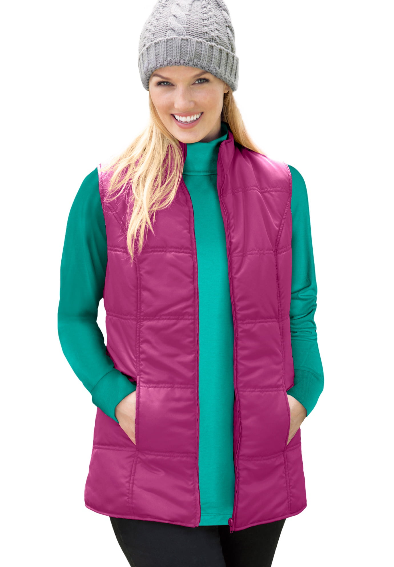 Woman Within Women's Plus Size Quilted Vest 