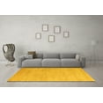 thumbnail image 3 of Ahgly Company Machine Washable Indoor Round Abstract Yellow Modern Area Rugs, 3' Round, 3 of 4