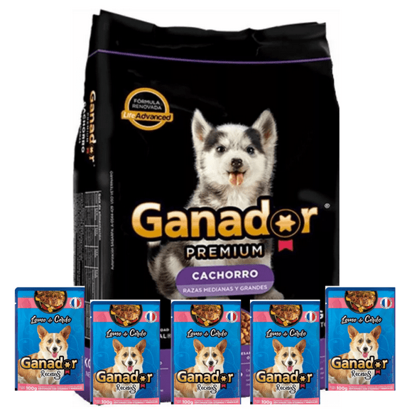 Alimento para perro Ganador Premium Cachorro Razas Medianas y Grandes 20 Kg ADM Nuevo