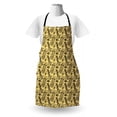 thumbnail image 3 of Tropical Apron, Exotic Hawaiian Nature Sketchy Pineapples Flowers and Palms, Unisex Kitchen Bib with Adjustable Neck for Cooking Gardening, Adult Size, Yellow Grey, by Ambesonne, 3 of 4