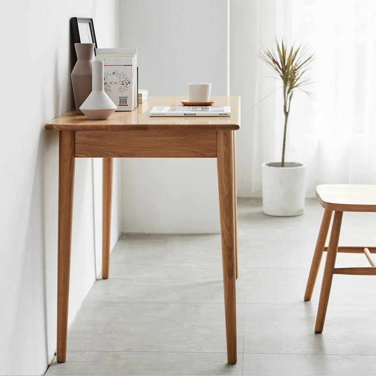 Solid Wood Computer Desk Study Desk with 2 Drawers for Kids Teens