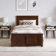 thumbnail image 2 of Charlotte Twin XL Low Profile Platform Bed with Matching Footboard in Walnut, 2 of 13