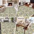 thumbnail image 5 of Large Area Rugs for Living Room Bedroom, Vintage Flowers 5'x8' Rug Washable Carpet Runner Indoor Outdoor, Spring Yellow Green Floral Country Leaves Birds Non Slip Floor Mats Rug for Kitchen, Bathroom, 5 of 8