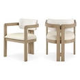 thumbnail image 1 of Meridian Furniture Ravina Cream Vegan Leather and Linen Textured DC (Set of 2), 1 of 11