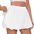 thumbnail image 2 of FNFYFH Shorts for Girls Loose Fit Elastic Waisted Shorts with Pockets Kids Solid Bottoms，White, 2 of 9