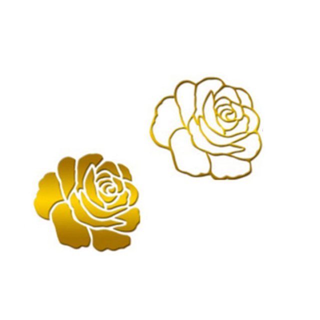 Rosa 3D Espejo Pegatinas de pared DIY Flor Mirrord Calcomanías Acrílico Habitación Decoración del hogar Papel tapiz Vogacara JJ11077-01