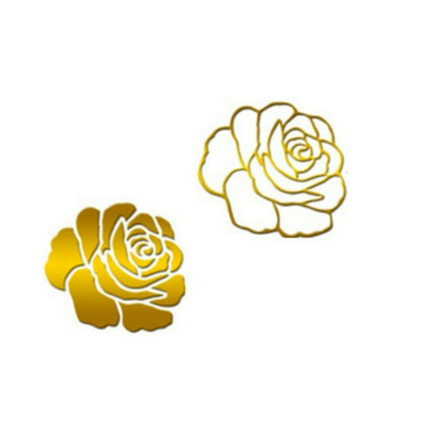 Rosa 3D Espejo Pegatinas de pared DIY Flor Mirrord Calcomanías Acrílico Habitación Decoración del hogar Papel tapiz Inevent JJ11077-01