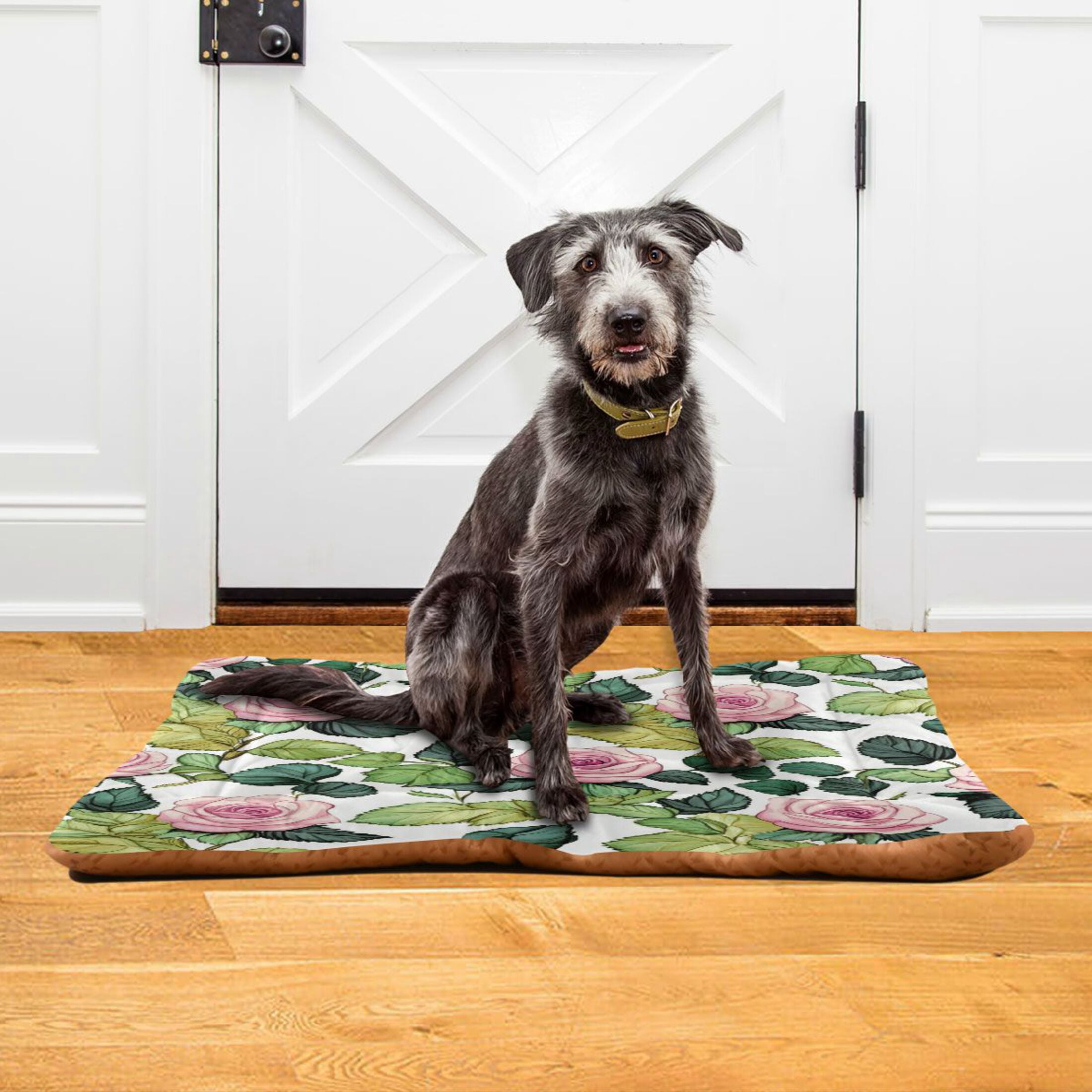 Qxltty Pink Rose Ped Pad Wear-resistant and Hard to Bite Through Sleeping Pad for Small Medium Large Dogs Winter Pet Bed 36×24in