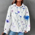 thumbnail image 5 of Women's Waffle Sweatshirt Fashion Print Hooded Sweatshirts Loose Casual Long Sleeve Top with Pocket Drawstring Pullover 2025 Trendy Clothing, 5 of 5