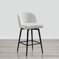 thumbnail image 2 of CHITA 27" Swivel Upholstered Counter Bar Stools with Back & Metal Legs Set of 3,Fabric in White, 2 of 6