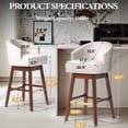 thumbnail image 2 of Pellebant Counter Height Bar Stools Set of 2 With Back and Footrest, Metal Frame,Silver, 2 of 8