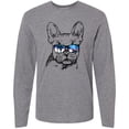 thumbnail image 3 of Inktastic French Bulldog Portrait with Sunglasses Long Sleeve T-Shirt, 3 of 5