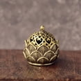 thumbnail image 5 of Craft Cense Stick Holder Desktop Ornaments Incense Burner Hollow Lotus Mini Qilin Head Retro Brass Censer TYPE 6, 5 of 8