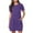 Purple, variant on Spring Summer Dresses for Women Fashion Solid Color Short Sleeve Round Neck Dress Ladies Shirtdress with Pockets