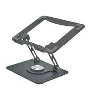 Swivel Laptop Stand for Desk  Adjustable Laptop Stand for Desk 360 Rotation  Raise, tilt, Rotate, Cool laptops with This Ergonomic Laptop Riser for Desk ipad Stand Laptop Cooling pad (Black)