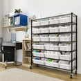 thumbnail image 3 of Seville Classics Extra-Wide 7-Tier NSF 21-Bin Rack, 48" W x 14.25" D x 56" H, Semi-Translucent Frosted White, 3 of 5