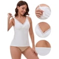thumbnail image 3 of DARING DIVA Women's Crisscross Nursing Lace Trim Maternity Camisole Tank Tops L White, 3 of 6