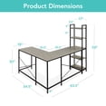 thumbnail image 7 of Best Choice Products L-Shaped Computer Corner Desk, Study Workstation w/ 5-Tier Open Storage Bookshelf - Gray/Black, 7 of 7