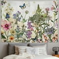 thumbnail image 2 of ONETECH  Floral Plant Tapestry Colorful Herb Tapestries Wild Flower Plants Tapestry Nature Scenery Butterfly Tapestries for Room, 2 of 6
