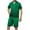 zb-Army Green, variant on Mens Plaid Short Pajama Set,Summer Pjs Sleepwear Nightwear 2 Piece Sets Lightweight Short Sleeve Button Downs Tshirt Shorts Sleepwear Set