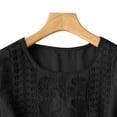 thumbnail image 6 of Black Shirts for Women Fashionable Casual Solid Color Pleated Cotton and Linen Tops Shirts and T Shirts, 6 of 6